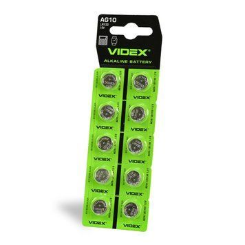 Батарейка годинникова Videx AG10/LR1130 BLISTER CARD 10 шт 23270 фото