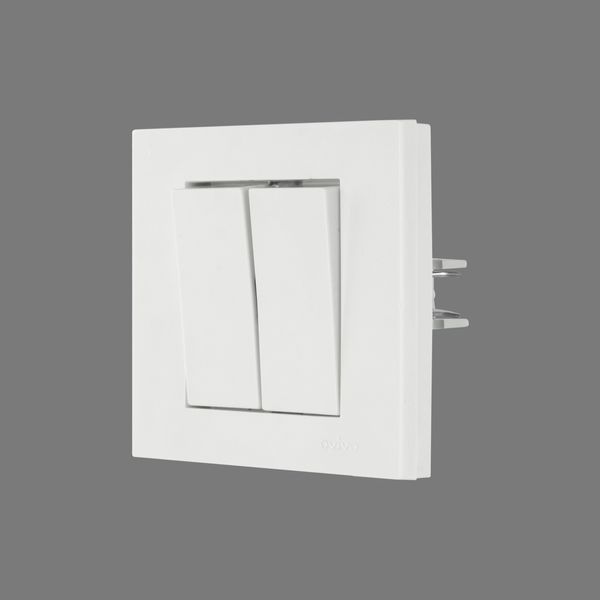 Вимикач 2-клв. Ovivo Electric Grano білий 400-010200-202 фото