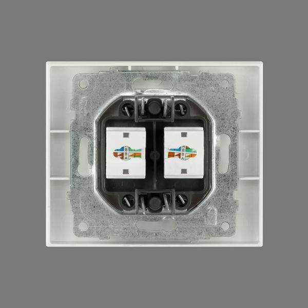 Розетка комп&rsquo;ютерна двійна (CAT6) Ovivo Electric GRANO біла 400-010300-230 фото