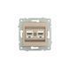 Механізм розетки комп&rsquo;ютерної двійної (CAT6) Ovivo Electric GRANO титан 600-000312-230 фото 1