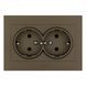 Розетка 2-а. з зазем. Ovivo Electric GRANO мока 400-190300-907 фото 1
