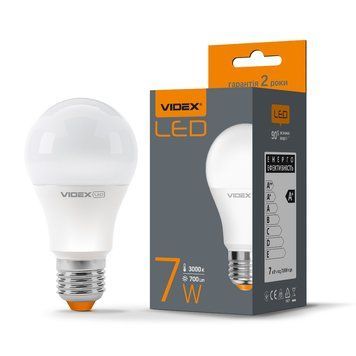 LED лампа VIDEX A60e 7W E27 3000K 23487 фото