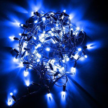 Гірлянда вулична STARLIGHT лінійна синій 100LED IP44 чорний 5м 000057276 фото