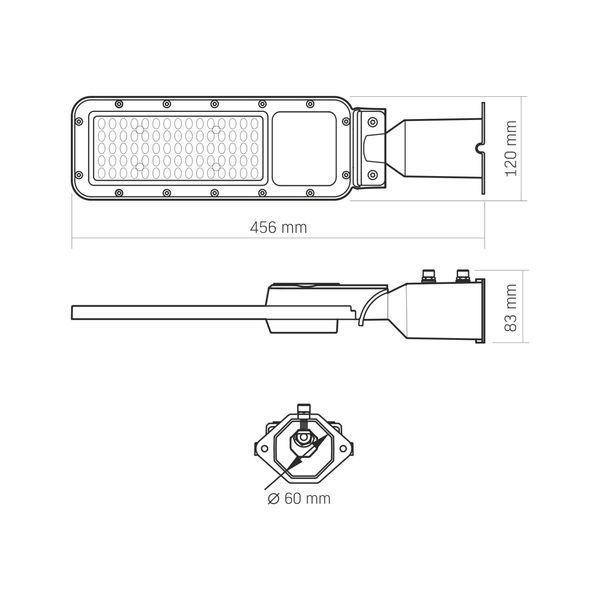 LED ліхтар вуличний VIDEX IP65 SLE17 50W 5500Lm 5000K 220V 27956 фото