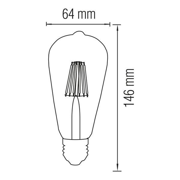 Світлодіодна лампа Horoz Electric Filament RUSTIC VINTAGE-6 6W E27 2200K 001-029-0006-010 фото