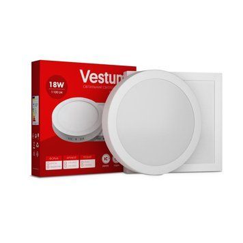 Світильник LED накладний квадратний Vestum 18W 6000K 220V 1-VS-5407 фото