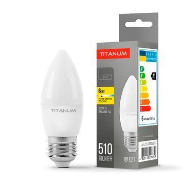 LED лампа TITANUM C37 6W E27 3000K 25679 фото
