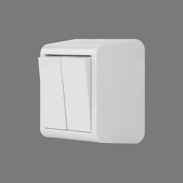 Вимикач 2-клв. Ovivo Electric NIVO білий 402-010000-202 фото