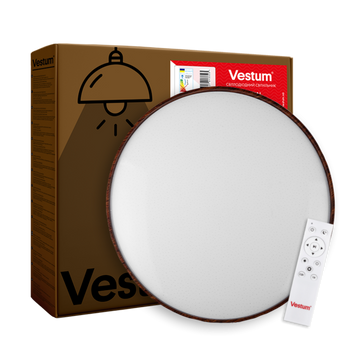 Світильник LED Vestum FOREST зоряне небо 80W 480*65мм 3000К-6500К з ДК дуб VS-91063 фото