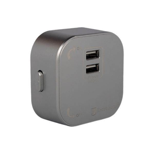 Розетка трекова подвійна USB 2.4А ElectroHouse Unique Elegance Pandora (срібло) EH-PT-002 фото