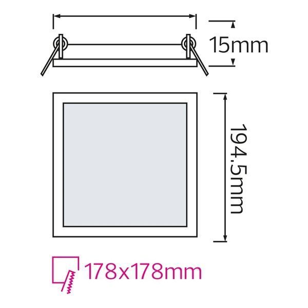Світлодіодний світильник врізний Horoz Electric Slim/Sq-15 15W 6400K 056-005-0015-020 фото