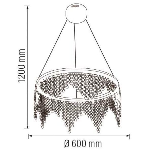Світлодіодна люстра Horoz Electric ASTORIA-38 38W 4000K хром 019-040-0038-010 фото