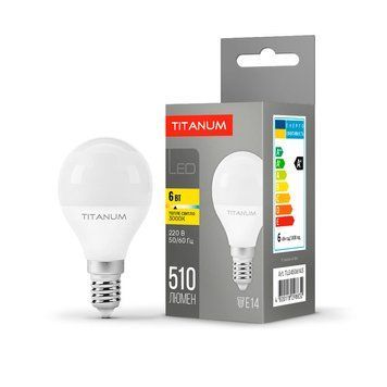 LED лампа TITANUM G45 6W E14 3000K 25680 фото