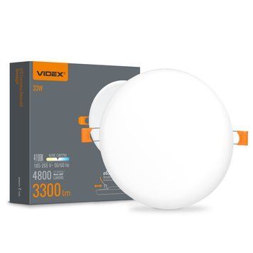 LED світильник безрамковий круглий VIDEX 33W 4100K 25144 фото