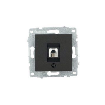Механізм розетки ТФ Ovivo Electric GRANO чорний металік 600-000317-221 фото