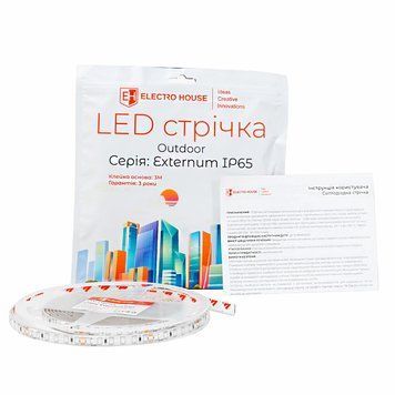LED стрічка ElectroHouse Externum 12Вт 24В SMD2835 120 діодів 6500К IP65 EH-STR3IP фото