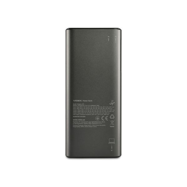 Повербанк 20000mAh VIDEX VPB-323 130W PD100W +Display 28290 фото