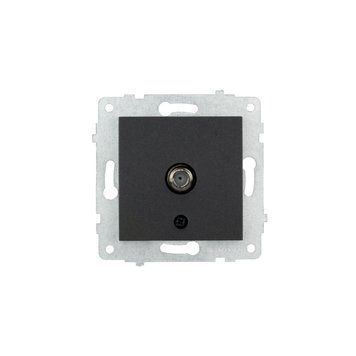 Механізм розетки супутникової Ovivo Electric GRANO (F конектор) чорний металік 600-000317-231 фото