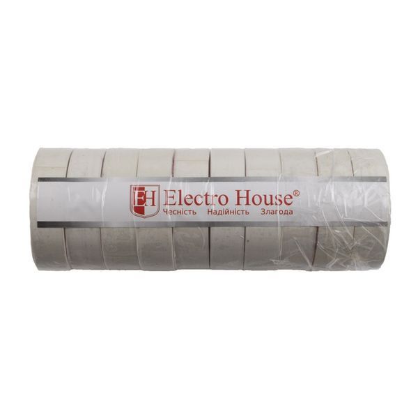Ізоляційна стрічка ElectroHouse 50м біла EH-AHT-1837 фото