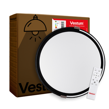 Світильник LED Vestum COLISEUM матовий 60W 395*60мм 3000К-6500К з ДК білий з чорним VS-91067 фото