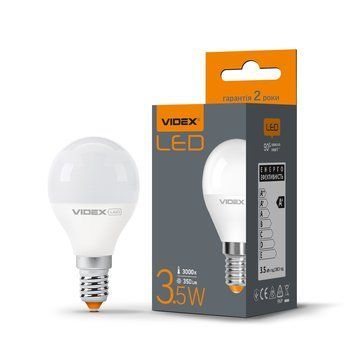 LED лампа VIDEX G45e 3.5W E14 3000K 23499 фото