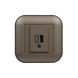 Розетка 1-USB Ovivo Electric LOFT мока+чорна 404-190308-245 фото 1