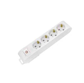 Колодка TEB Electric ДЕКО 4 гнізда з заз. і вимикачем 210-000-402 фото