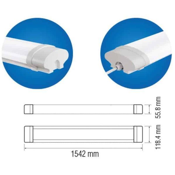 Світлодіодний світильник вологозахищений Horoz Electric OKYANUS-90 90W 6400K 059-005-0090-010 фото