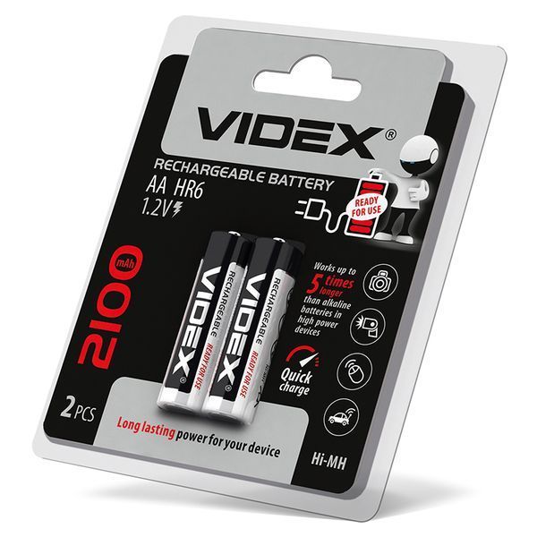Акумулятори Videx HR6/AA 2100mAh double blister/2шт 23340 фото