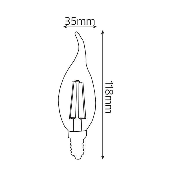 Світлодіодна лампа Horoz Electric FILAMENT FLAME-4 4W Е14 2700K 001-014-0004-010 фото
