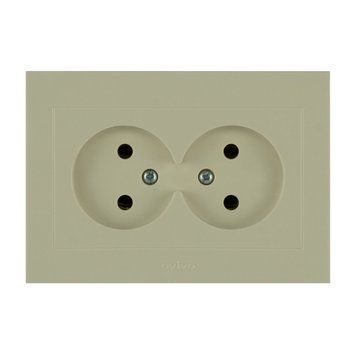Розетка 2-а. Ovivo Electric GRANO кремова 400-020300-908 фото