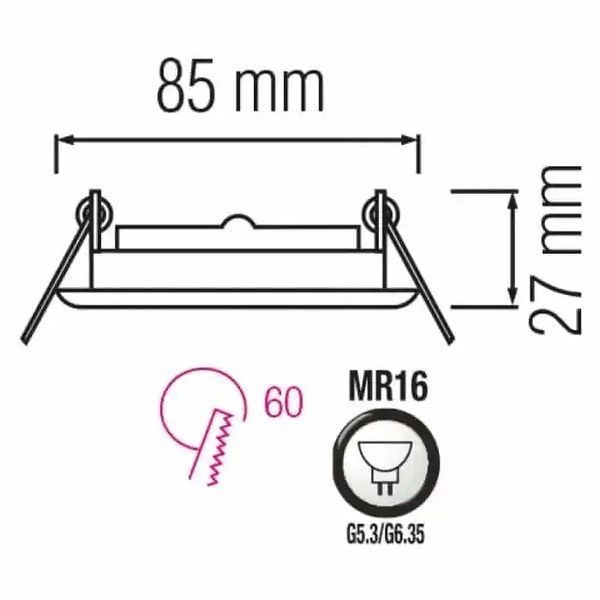 Світильник галогенний Horoz Electric ORKIDE GU5.3 білий 015-007-0050-010 фото
