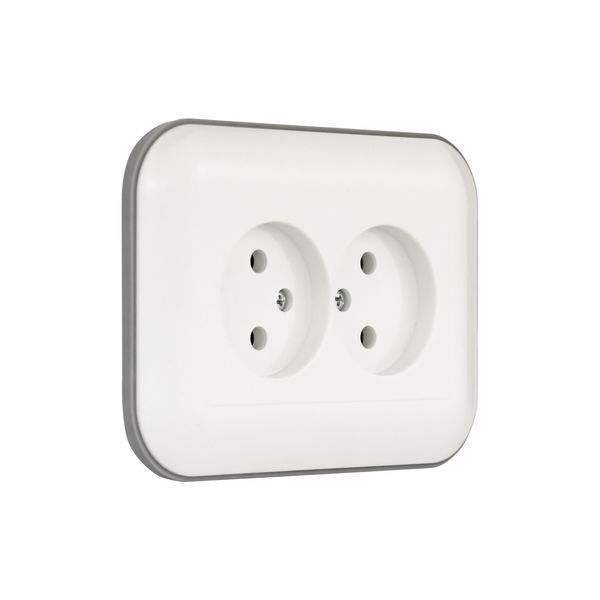 Розетка 2-а. Ovivo Electric LOFT біла+сіра 404-010303-908 фото