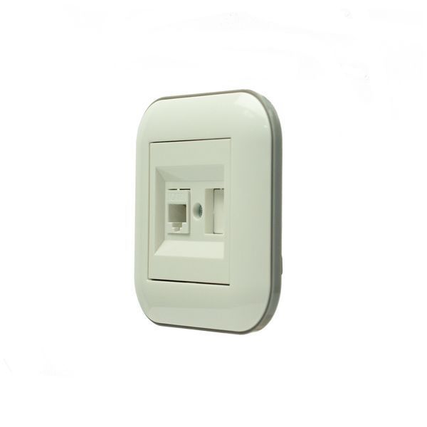 Розетка комп&rsquo;ютерна (CAT6) Ovivo Electric LOFT біла+сіра 404-010303-229 фото
