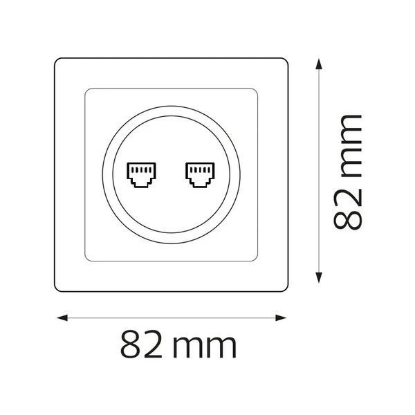 Розетка комп'ютер+телефон Horoz Electric TINA біла 112-005-0016-010 фото