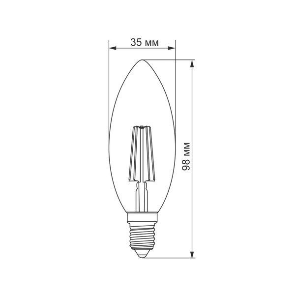 LED лампа TITANUM Filament C37 4W E14 4100K 25523 фото