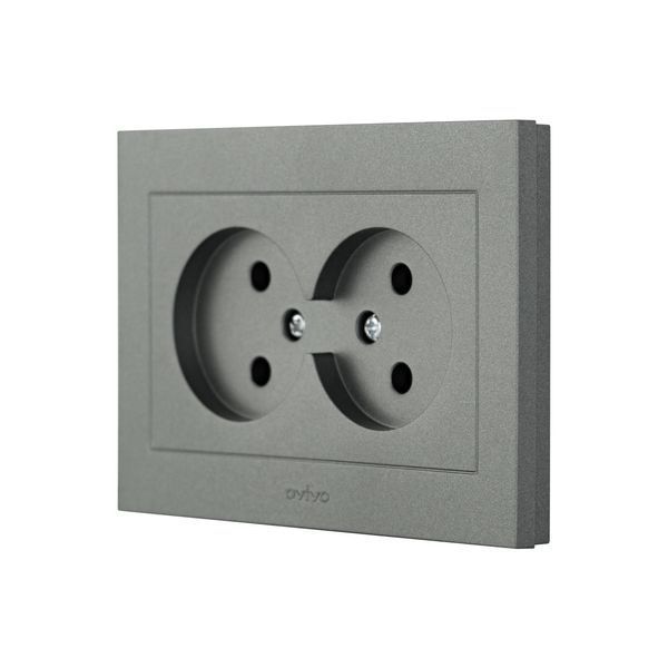 Розетка 2-а. Ovivo Electric GRANO срібло 400-100300-908 фото