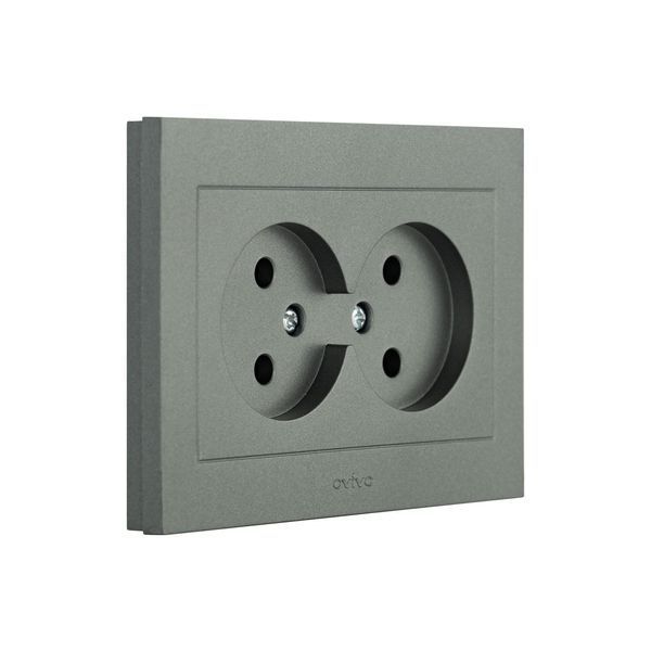 Розетка 2-а. Ovivo Electric GRANO срібло 400-100300-908 фото
