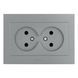 Розетка 2-а. Ovivo Electric GRANO срібло 400-100300-908 фото 1
