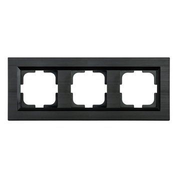 Рамка 3-на Ovivo Electric QUANTUM сірий чорна 405-360000-227 фото