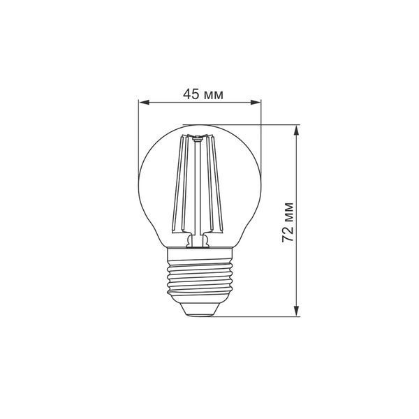 LED лампа TITANUM Filament G45 4W E27 4100K 25525 фото
