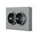 Розетка 2-а. з зазем. Ovivo Electric GRANO срібло 400-100300-907 фото 2