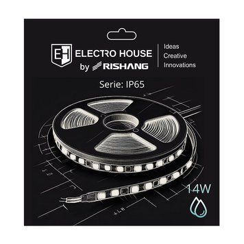 LED стрічка ElectroHouse Rishang 14Вт 24В SMD2835 180 діодів 378Лм червоний IP65 EH-STR04IP65 фото