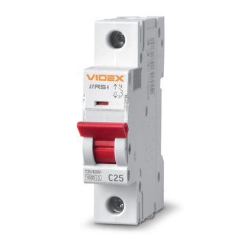 Автоматичний вимикач RS4 1п 25А С 4,5кА VIDEX RESIST 26506 фото