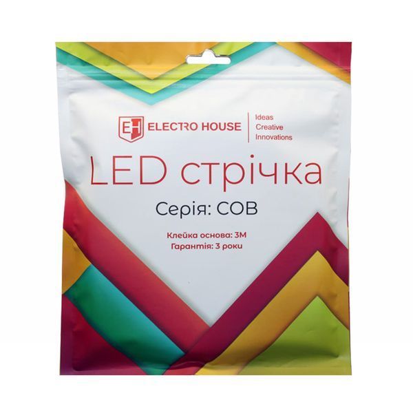 LED стрічка ElectroHouse 10Вт 12В COB 320 діодів 6500К EH-STR10COB фото
