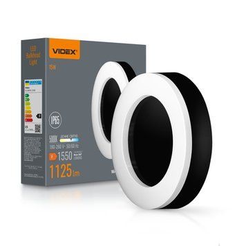 LED світильник ART IP65 круглий VIDEX 15W 5000K Black 27813 фото