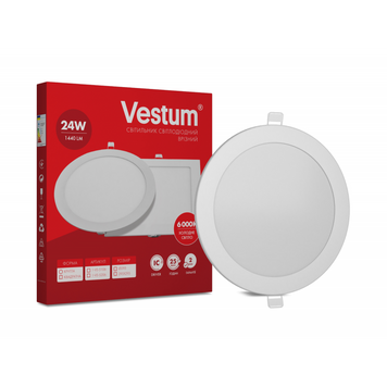 Світильник LED врізний круглий Vestum 24W 6000K 220V 1-VS-5106 фото