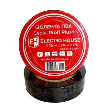 Ізоляційна стрічка ElectroHouse 17м чорна EH-AHT-1812 фото
