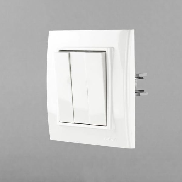 Вимикач 3-клв. Ovivo Electric Mina білий 401-010200-254 фото