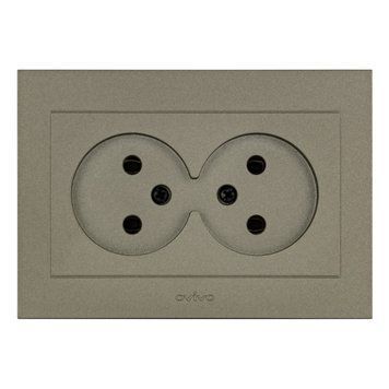 Розетка 2-а. Ovivo Electric GRANO антрацит 400-130300-908 фото
